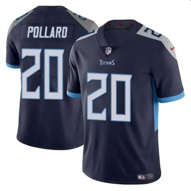 Men & Women & Youth Tennessee Titans #20 Tony Pollard Navy Vapor Limited Football Stitched Jersey